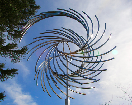 Kinetic Sculpture "Awakening" by Amos Robinson contemporary art stainless steel
