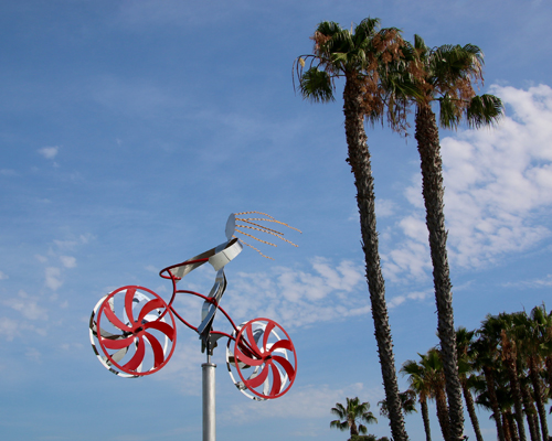 Kinetic bicycle sculpture "My Bike" by Amos Robinson contemporary art stainless steel