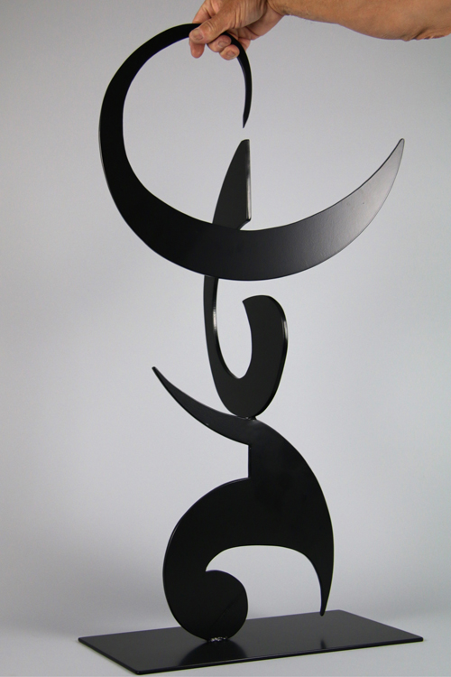 Kinetic sculpture by Amos Robinson "Lullaby" contemporary art stainless steel San Diego