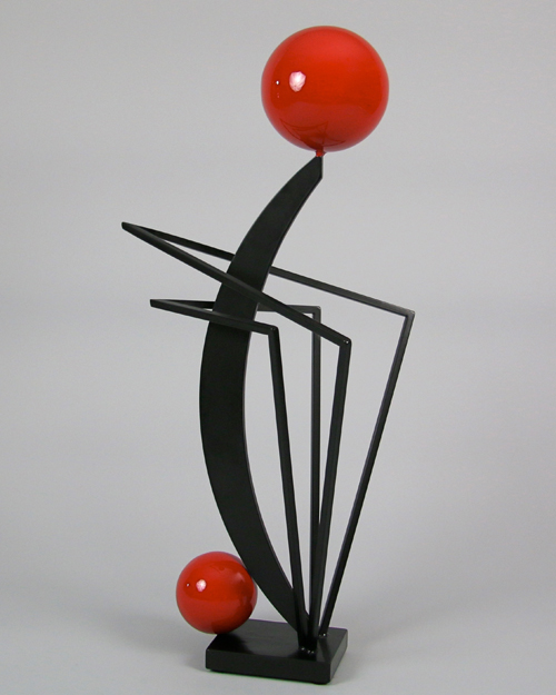Sculpture by Amos Robinson Finesse black and red series contemporary art