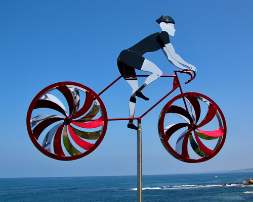 Kinetic Art by Amos Robinson Road Racer Male Cyclist Stainless Steel Contemporary Art