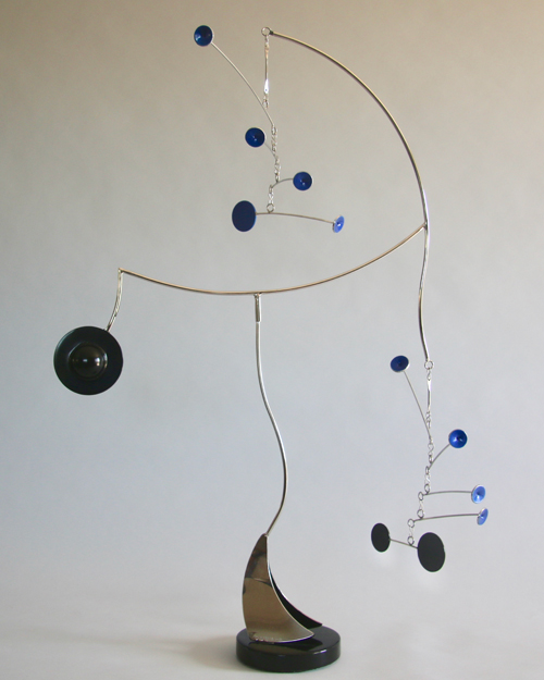 Kinetic art by Amos Robinson Celestial Sailor contemporary stainless steel art