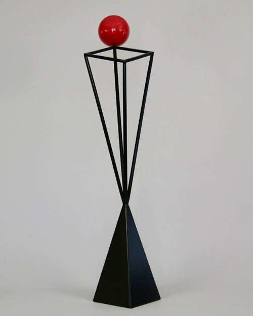 Sculpture by Amos Robinson One Off contemporary art stainless steel black and red